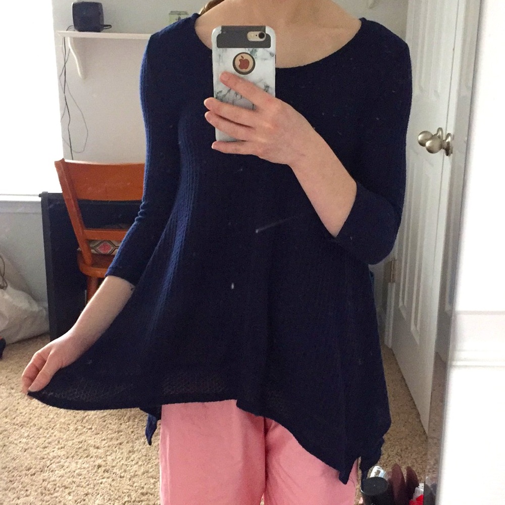 Sweater Pink Rose Navy Blue